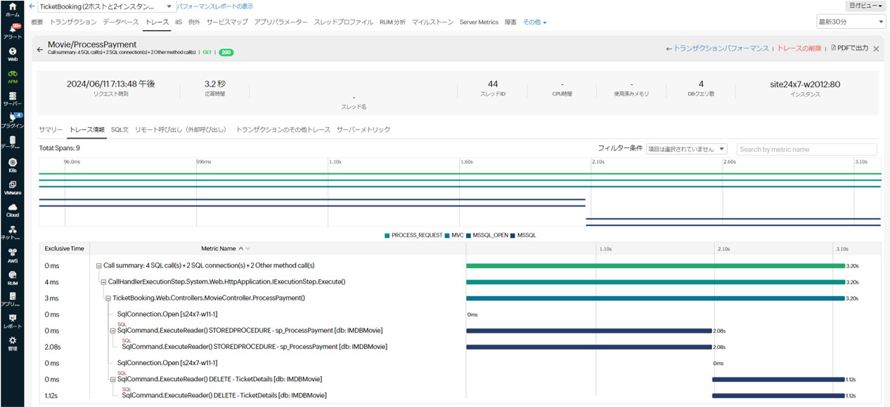 Trace Details tab